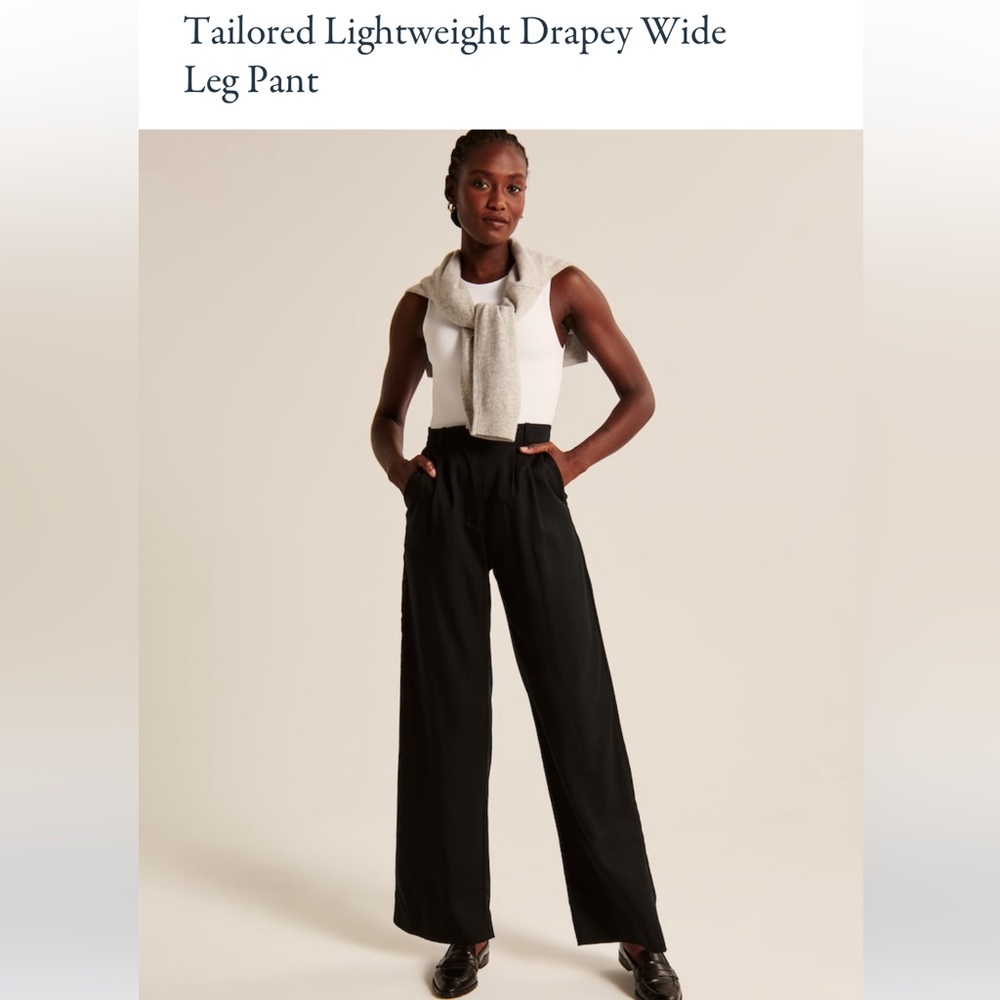 Abercrombie Tailored Lightweight Drapey Wide Leg Pant